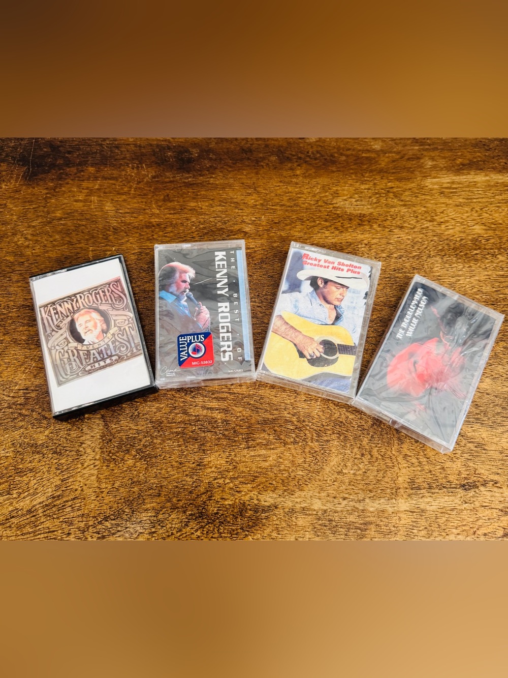 Lot 4 Country Cassette Tapes Sealed Kenny Rogers Willie Nelson Ricky Van Shelton